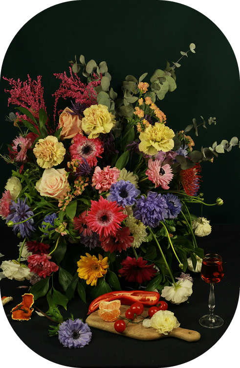 high bunch flowers display