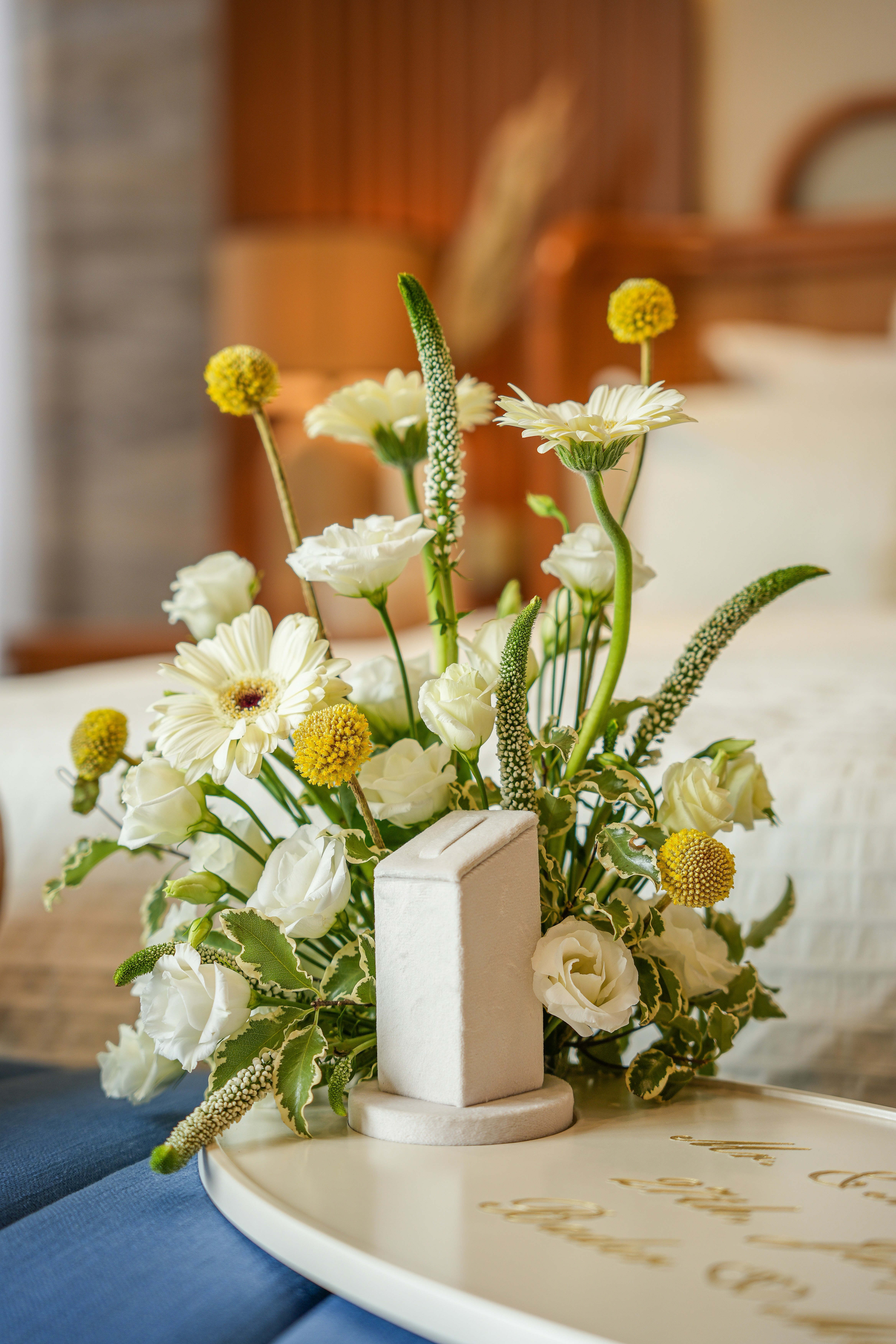 flowers on a table